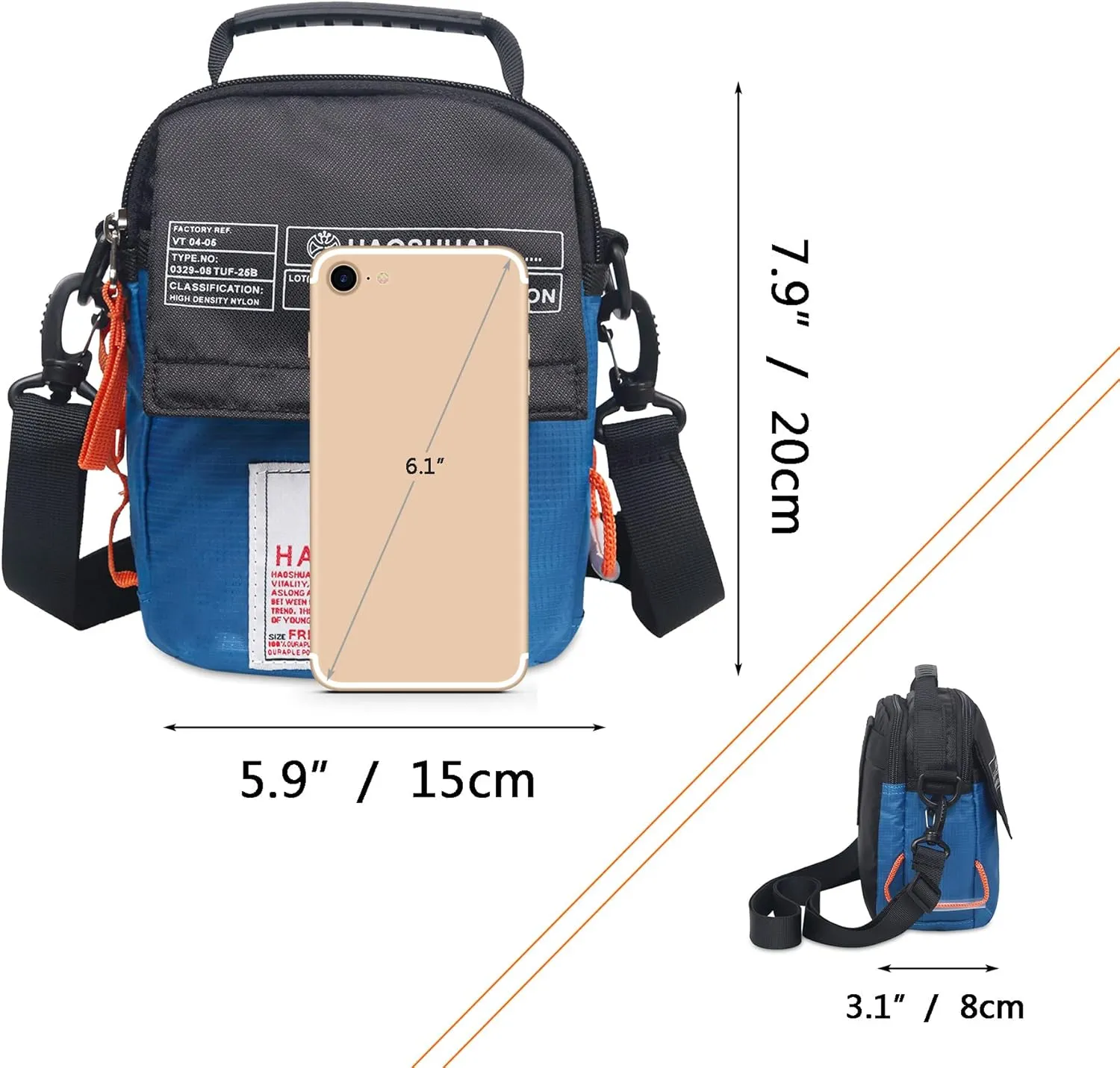 JAKAGO Universal Small Messenger Bag for Outdoor Activities Multi Purpose Cross Body Pouch for Daily Use