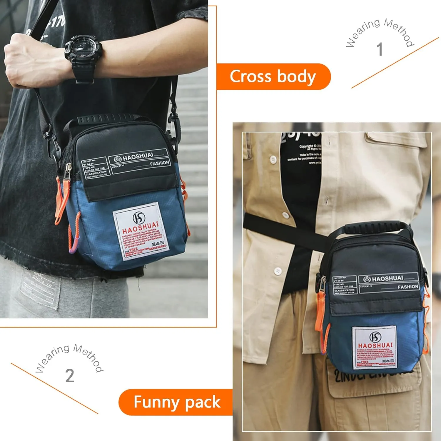 JAKAGO Universal Small Messenger Bag for Outdoor Activities Multi Purpose Cross Body Pouch for Daily Use