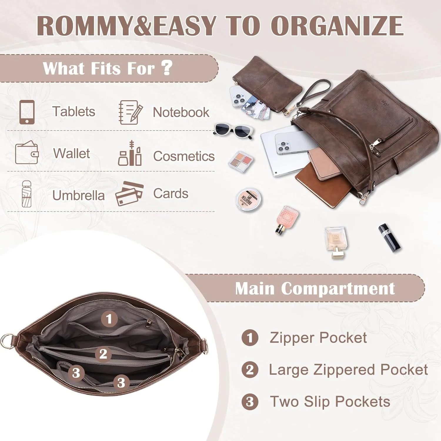 Kasqo Hobo Bags for Women,Medium Vegan Leather Handbag with Wallet Pouch Guitar Strap Crossbody Tote Purse Shoulder Bag