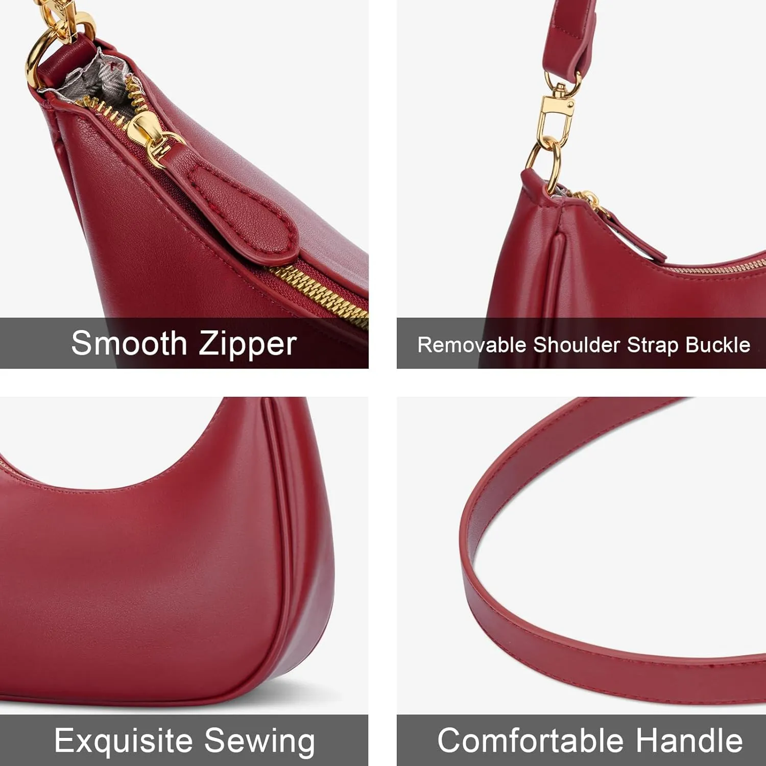 KKXIU Shoulder Bag for Women Small Purse Cute Clutch Hobo Handbag Trendy Crescent Bag