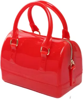 Ladies Summer Jelly Pillow-shaped Top Handle Handbag Candy Color Transparent Crystal Purse