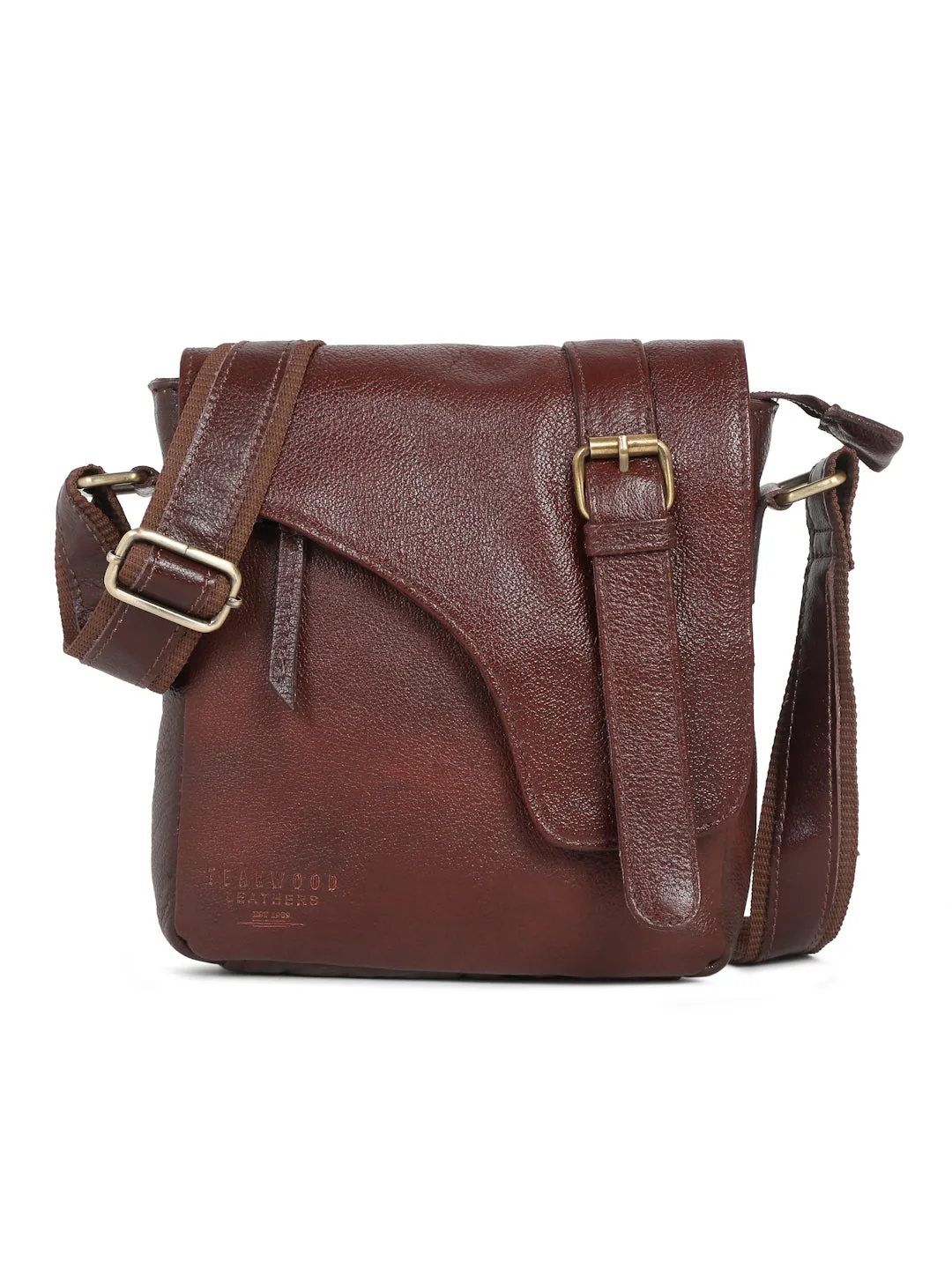 Leather Men's Asymmetrical Messenger Bag
