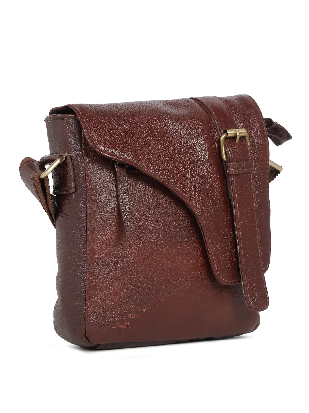 Leather Men's Asymmetrical Messenger Bag