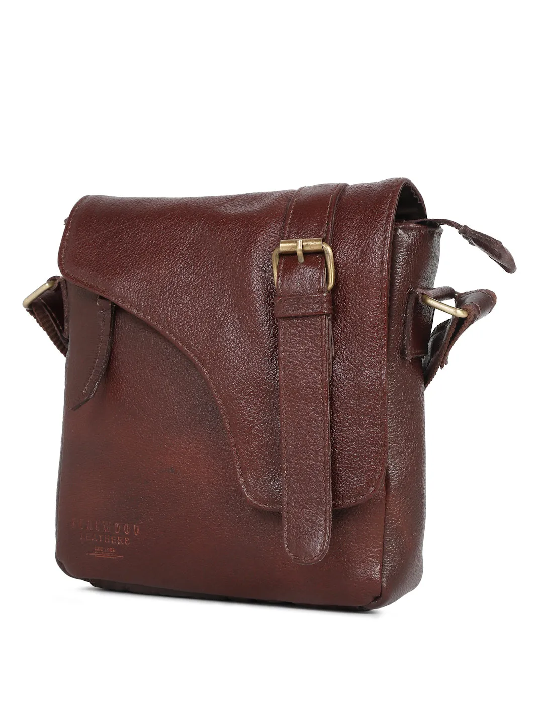 Leather Men's Asymmetrical Messenger Bag