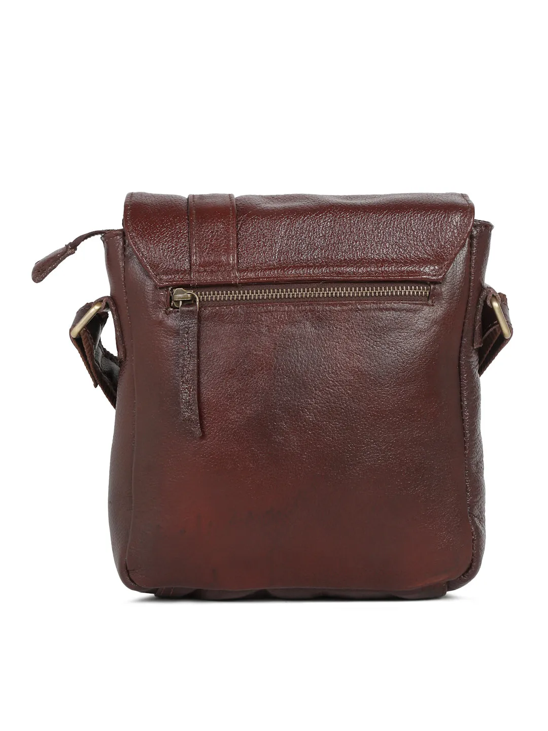 Leather Men's Asymmetrical Messenger Bag