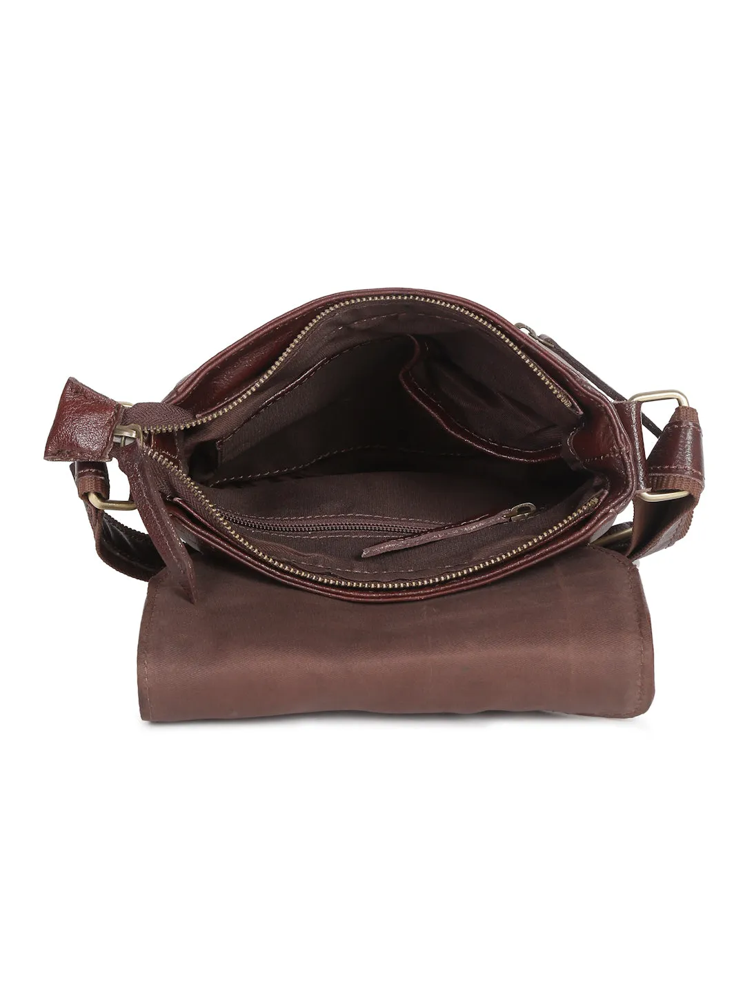 Leather Men's Asymmetrical Messenger Bag