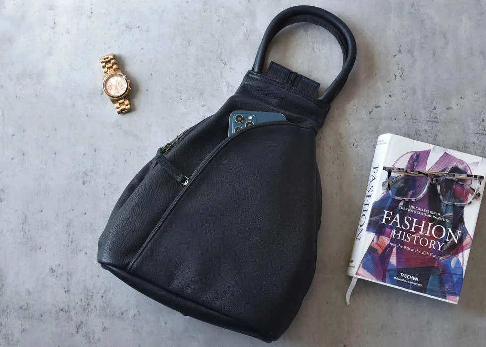 Leather Sling Convertible Backpack Sling