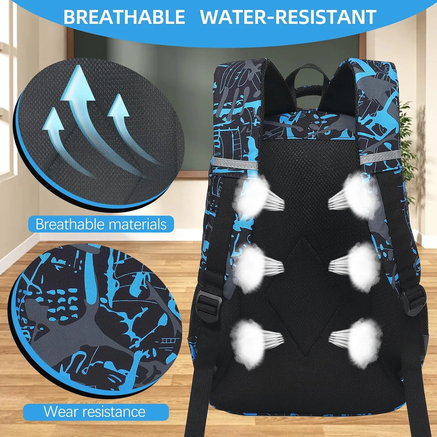 LEDAOU Backpack for Kids Boys Girls School Bags Teen Bookbags Set School Backpack with Lunch Box and Pencil Case