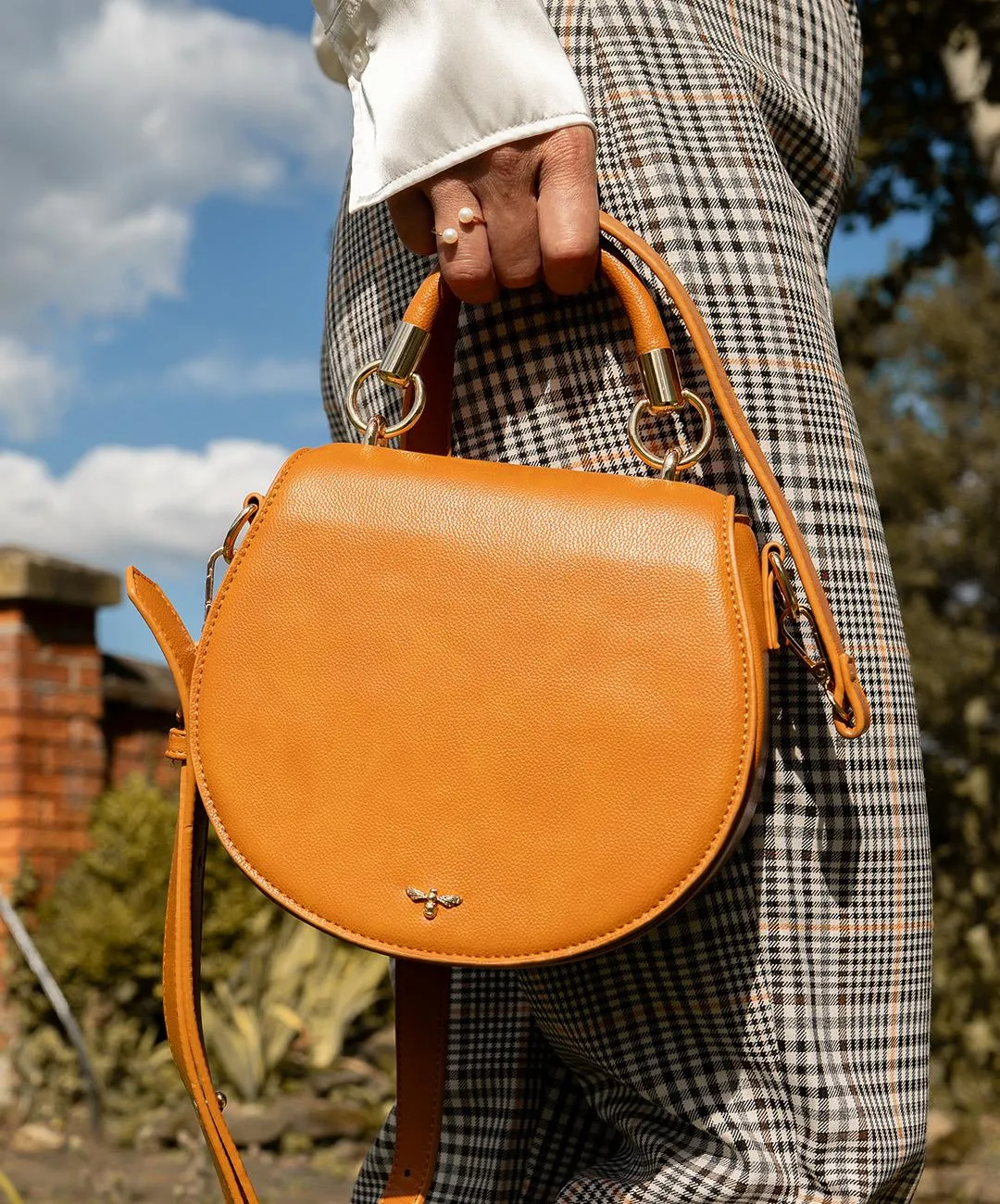 Liberty Saddle bag Tan Vegan Leather