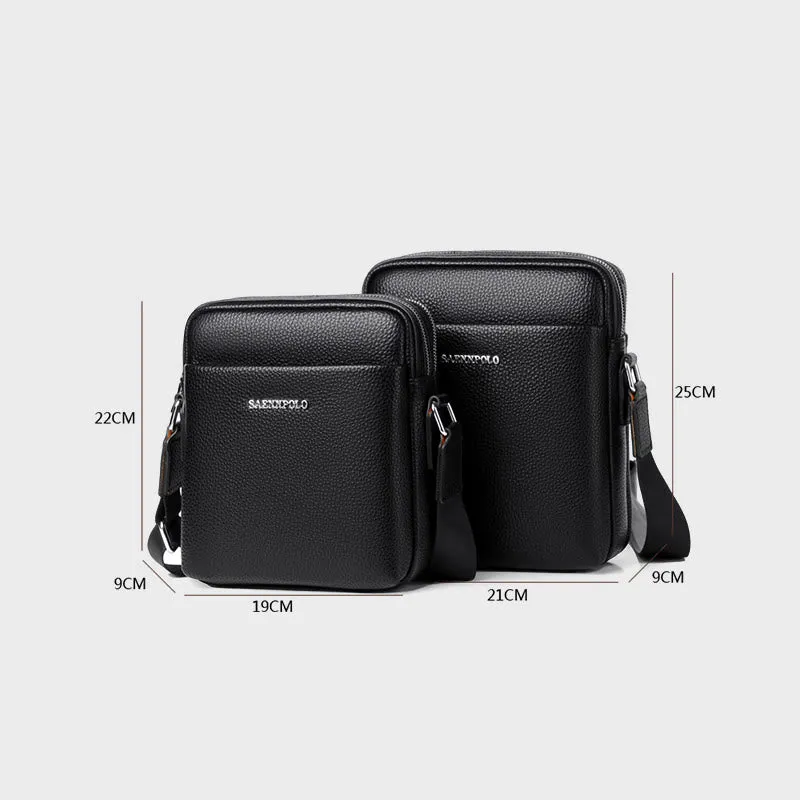Men's Outdoor Durable Simple Messenger Bag Waterproof Leather Bag