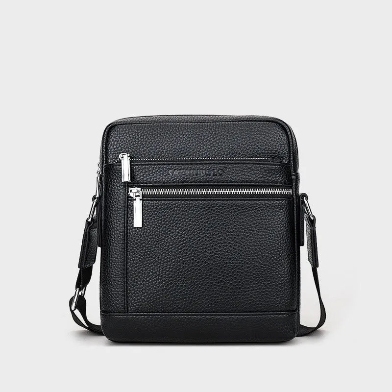 Men's Outdoor Durable Simple Messenger Bag Waterproof Leather Bag