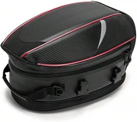 Motorcycle Tail Bag for Suzuki DR Z 110 2003-2005, Large Capacity Water-Resistant Wear-Resistant Motorcycle Helmet Bag, Expandable Rear Seat Storage Luggage Backpack,A Red Black