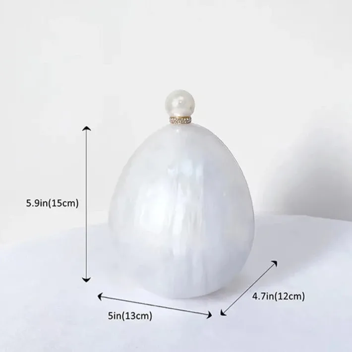 Odette Pearl Acrylic Egg Clutch Bag