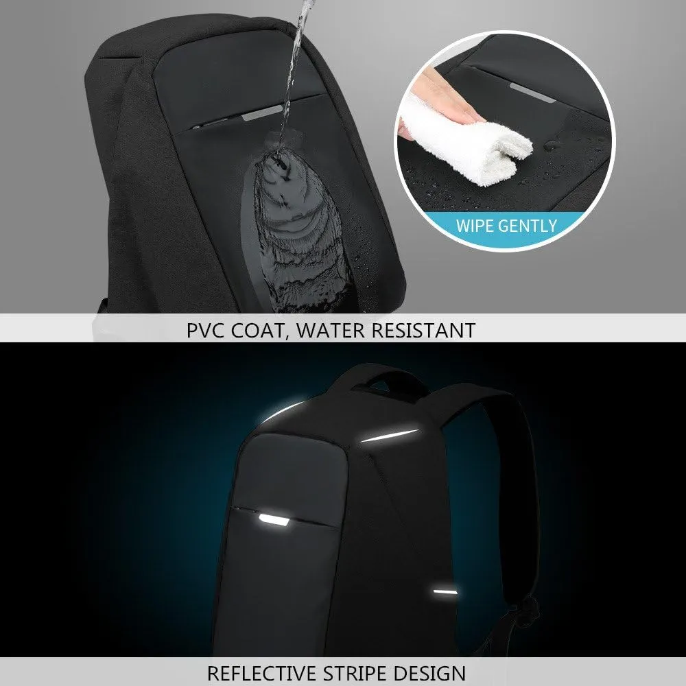 oscaurt Anti Theft Backpack 15.6 Inch Laptop Travel Backpack with Hidden Zipper and USB Charging Port Waterproof Business Computer Bag for Men & Women