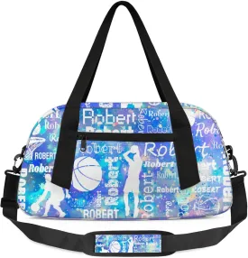Personalized Basketball Sport Duffel Bag Custom Sports Bag Travel Overnight Shoulder Bags Customized Gifts for Women Men, Colorful Glitter