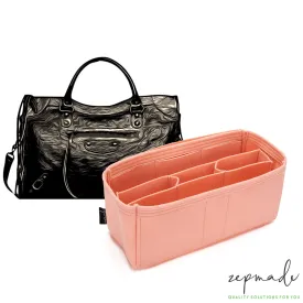 Purse Organizer Insert for Balenciaga Classic City Medium, Bag Organizer with Middle Compartment and Pen Holder