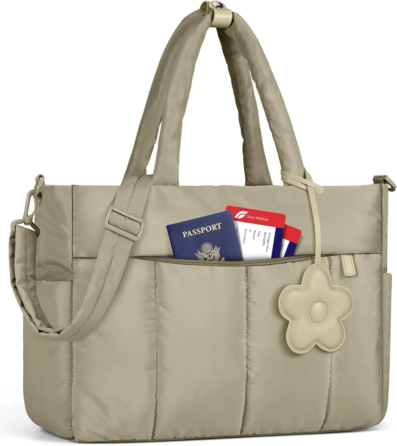 RAINSMORE Laptop Tote Bag for Women 15.6 Inch Lightweight Puffer Work Tote Bag Quilted Travel Bags with Shoulder Strap Large Computer Briefcase Teacher Nurse Bag for Casual Office Travel