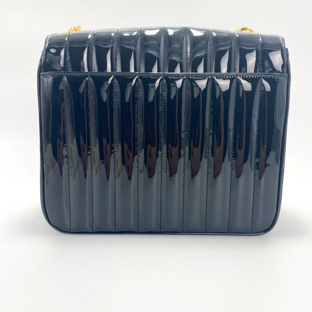 Saint Laurent Large Vicky Matelassé Patent Leather Shoulder Bag