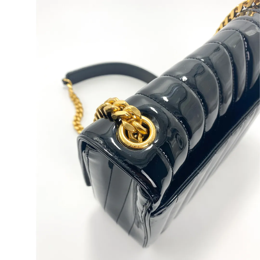 Saint Laurent Large Vicky Matelassé Patent Leather Shoulder Bag
