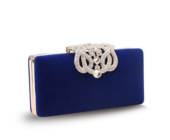 SEKUSA Clutch Female Diamonds Metal Hollow Out Style Women Evening Bags Alloy Mixed Color Chain Shoulder Purse Evening Bags