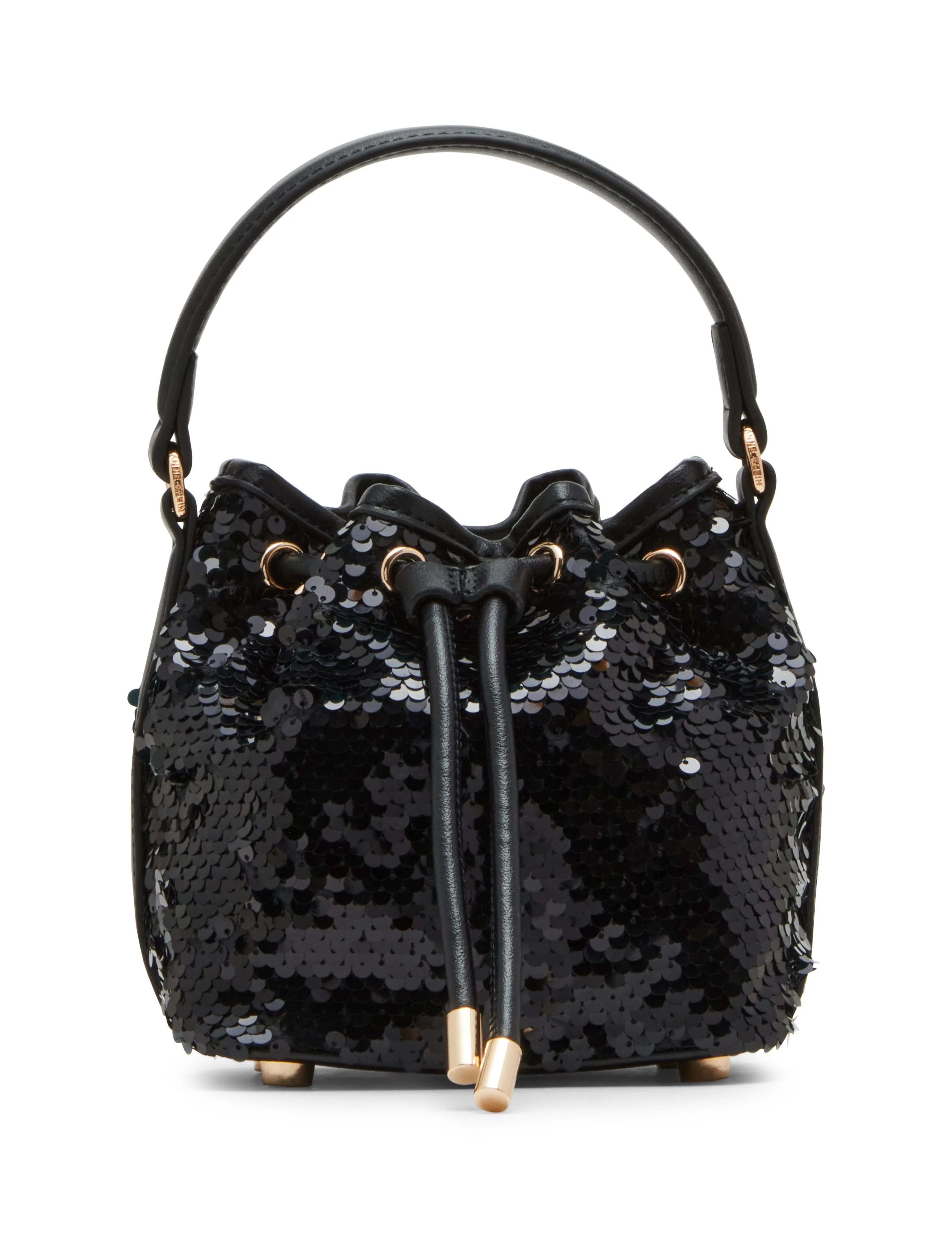 Sequin Top Handle Bucket Bag