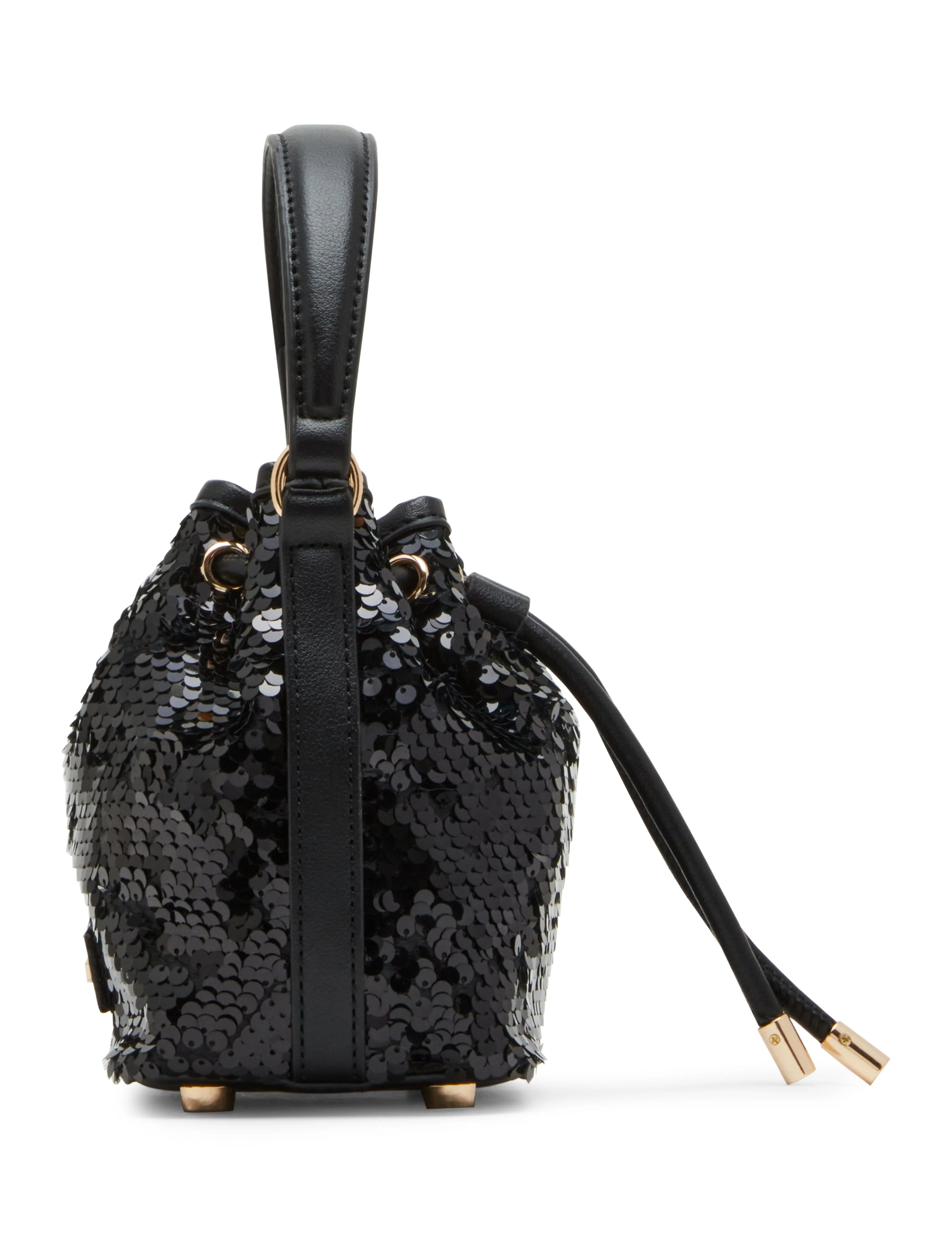 Sequin Top Handle Bucket Bag