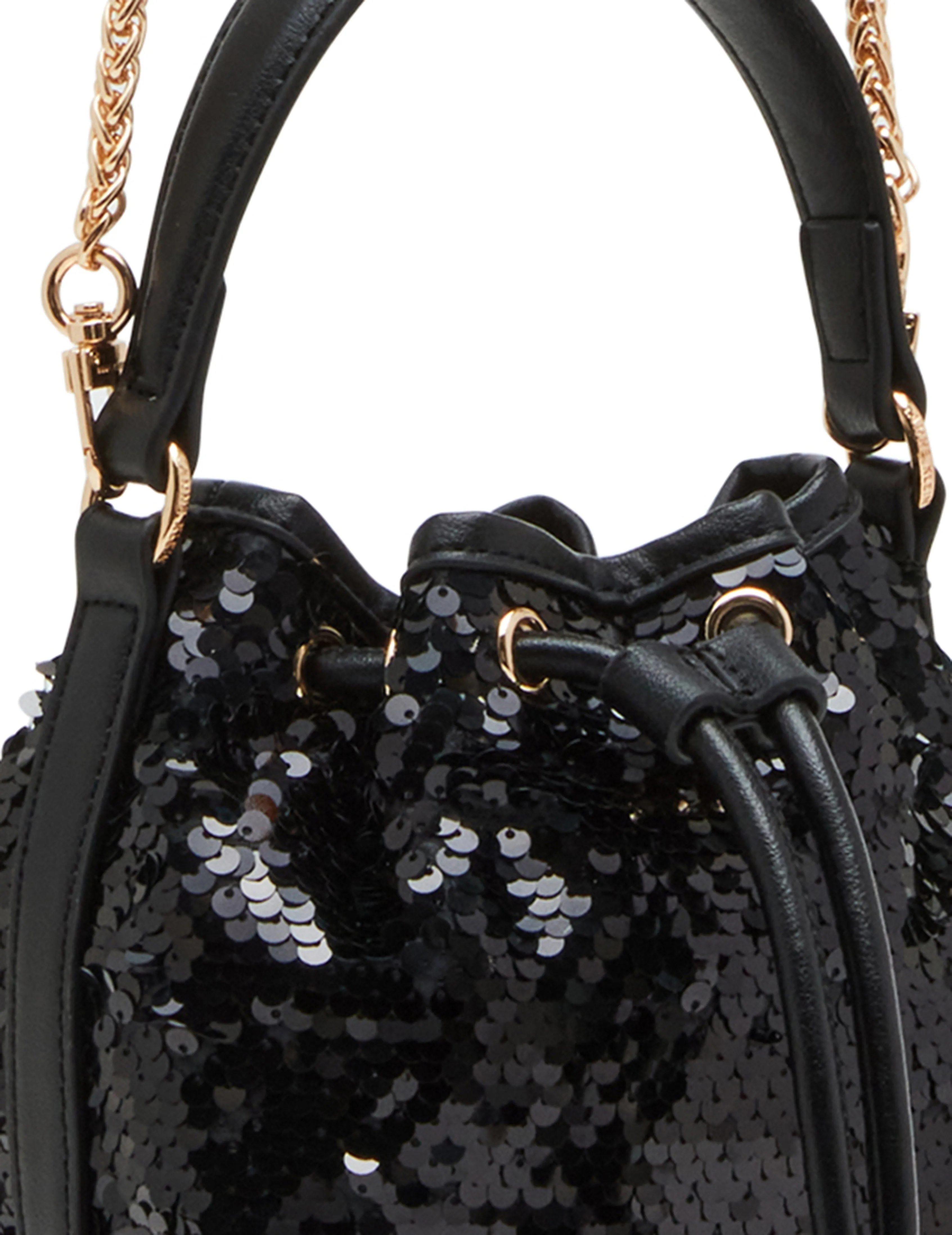 Sequin Top Handle Bucket Bag