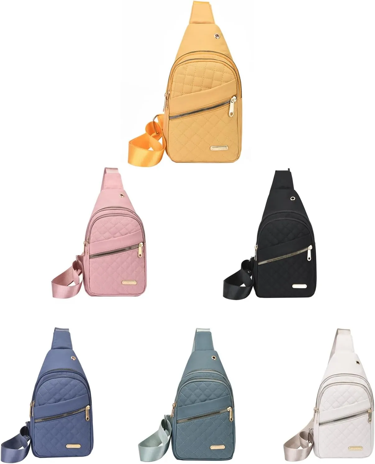 Small Sling Backpack Crossbody Sling Bag, Watertight Backpack With Data Hole for Outdoors Hiking Traveling (Green)(Pink)