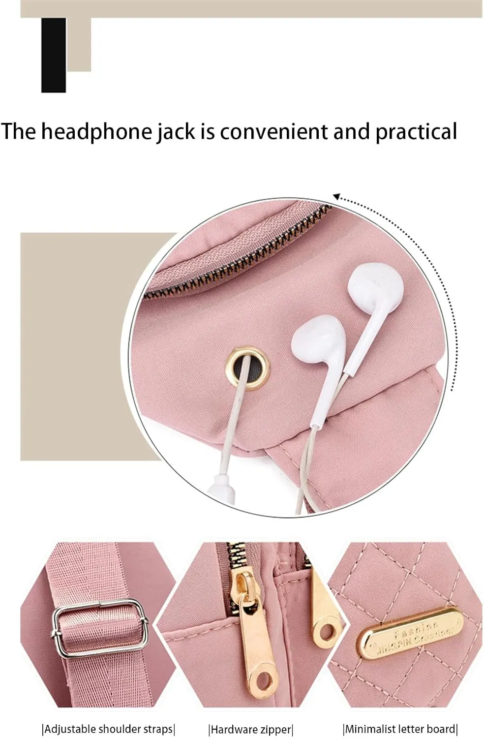 Small Sling Backpack Crossbody Sling Bag, Watertight Backpack With Data Hole for Outdoors Hiking Traveling (Green)(Pink)