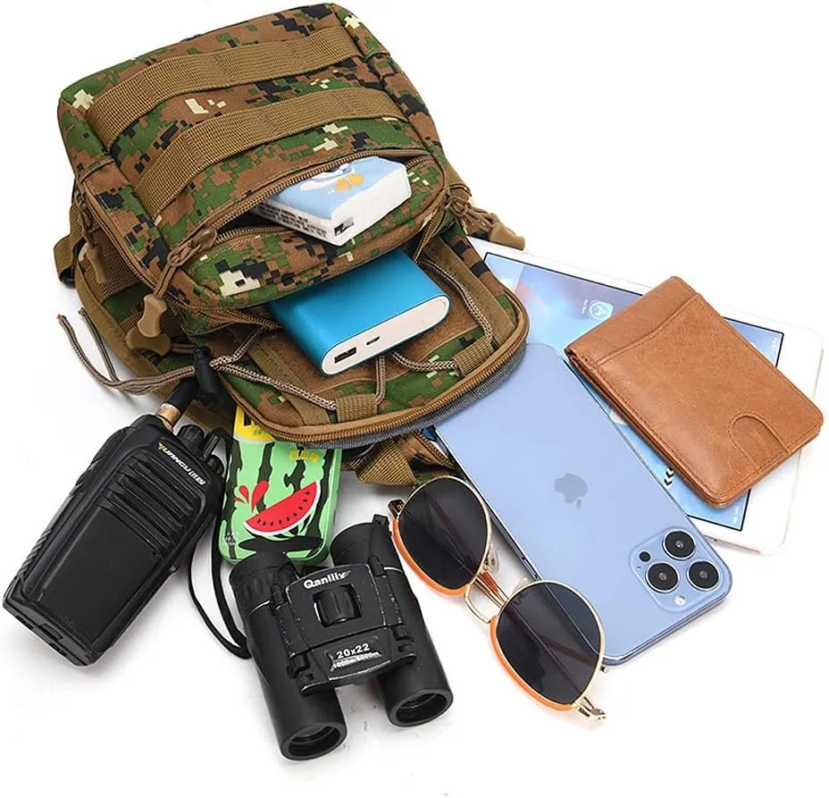 Tactical Backpack, Waterproof Military Cross-body Molle Sling Shoulder Backpack Chest Bag for Outdoor Every Day Carry Black