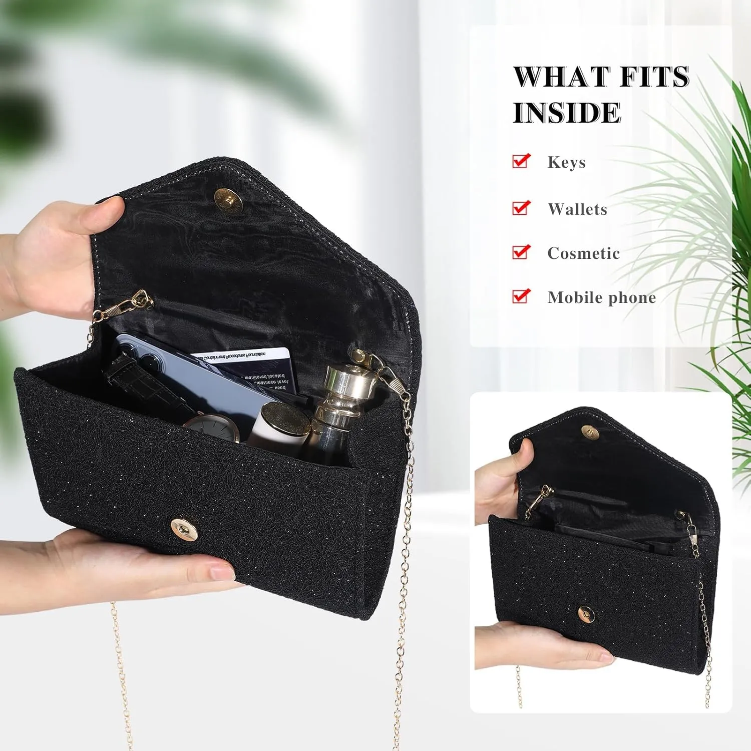 UBORSE Evening Bag Lace Clutch Purse for Women Formal Elegant Envelope Wedding Party Cocktail Crossbody Shoulder Bag