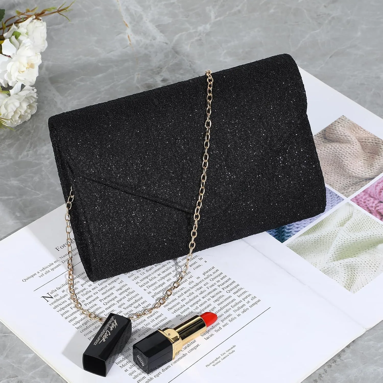 UBORSE Evening Bag Lace Clutch Purse for Women Formal Elegant Envelope Wedding Party Cocktail Crossbody Shoulder Bag