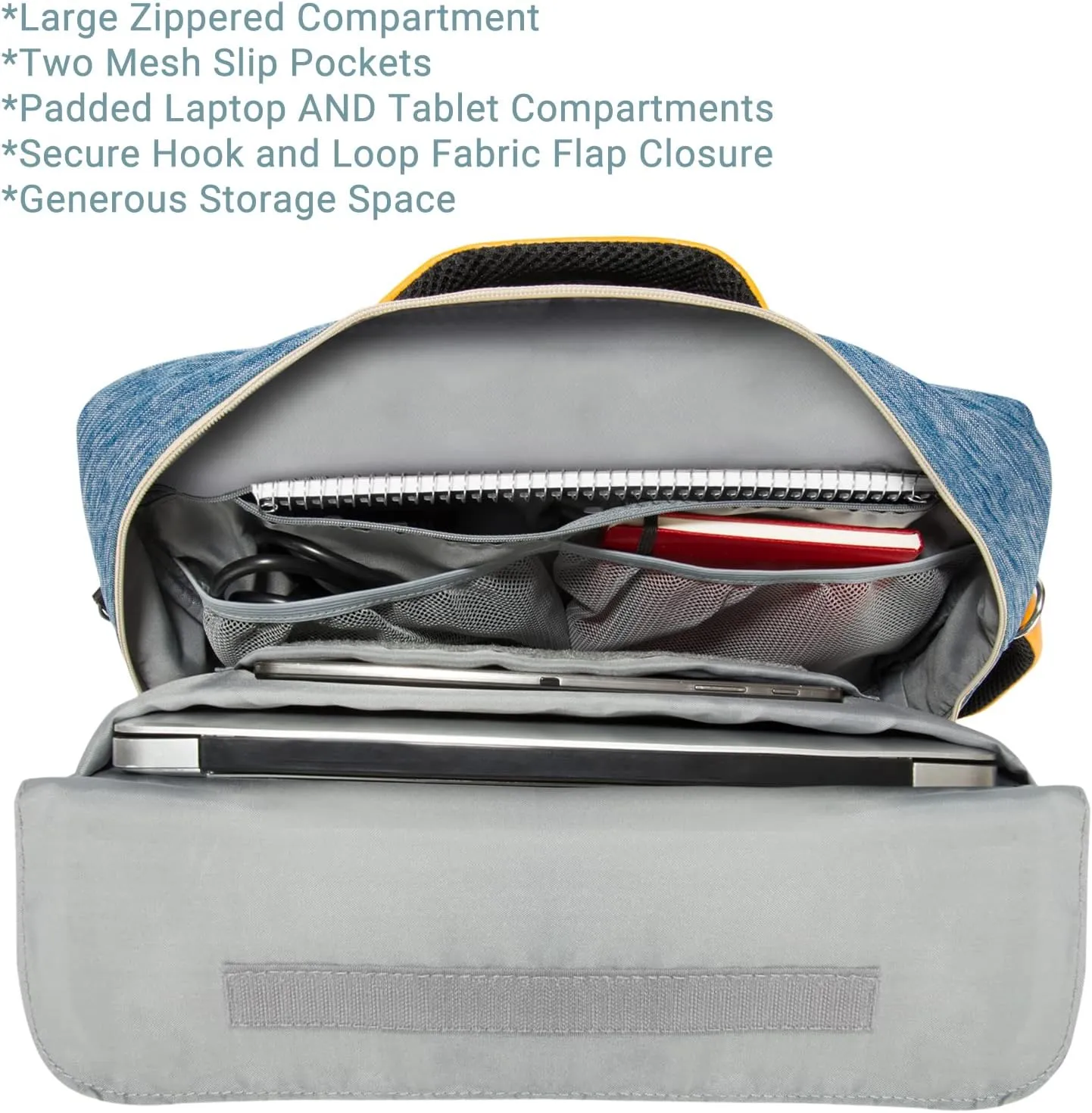 Vangoddy Slate 3-in-1 Universal 13.3 13-inch Covertible Laptop Messenger Shoulder Bag (Blue)