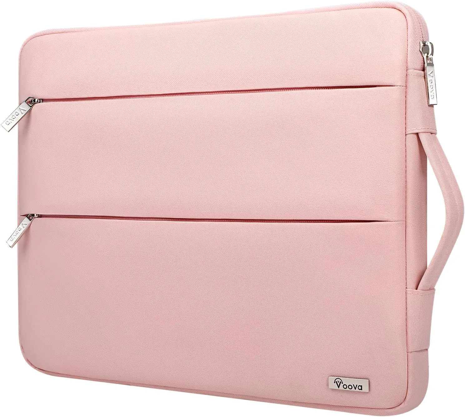 Voova 15.6-16 Inch Laptop Sleeve Carrying Case, Waterproof Computer Bag Cover Compatible with MacBook Pro 16 M3 M2 M1 Pro/Max 2023-2019, Dell XPS 15,15-16 Inch HP Lenovo Acer Asus Chromebook, Pink