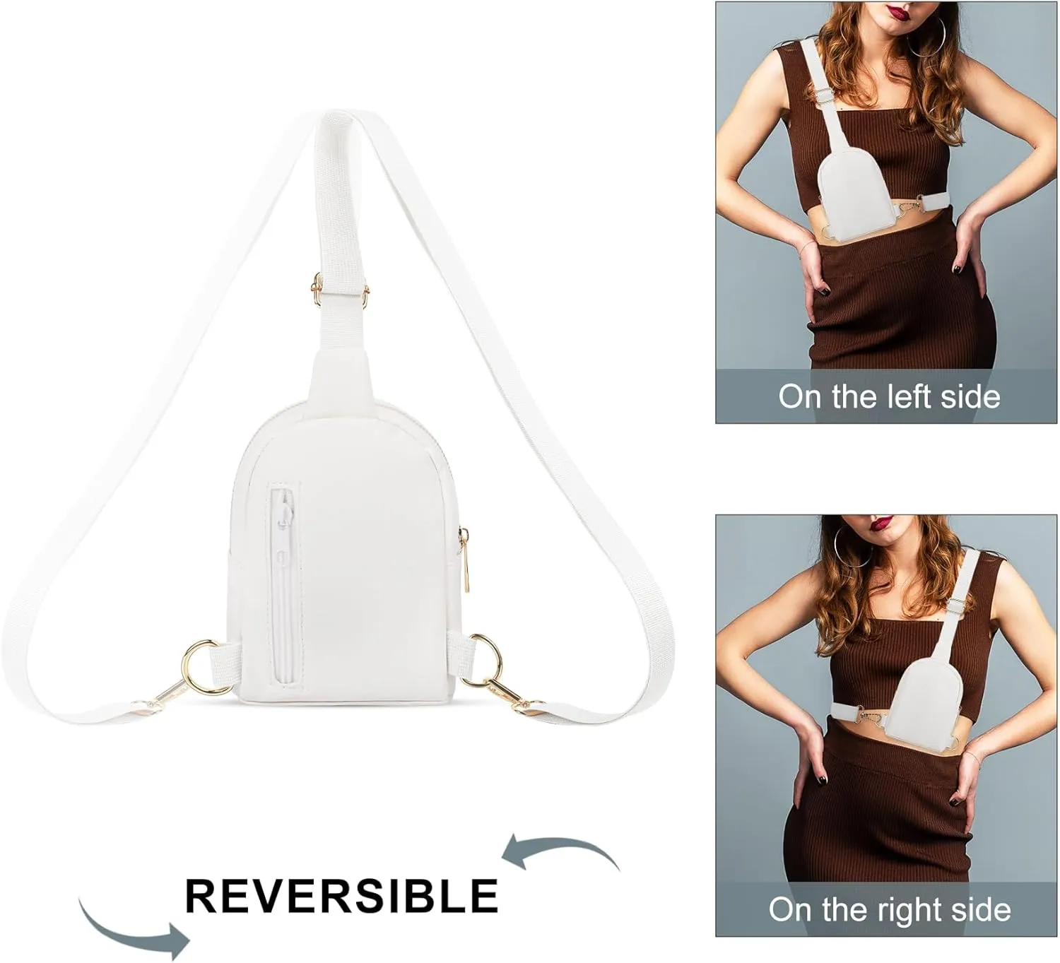 VOROLO Sling Bag Crossbody Bag For Women and Men Small Leather Cross Body bag with Ajustable Strap Beige 01 PU