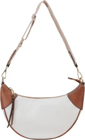 VX VONXURY Shoulder Bag for Women, Small Faux Leather Crescent Crossbody Purse with Zipper Closure, Fashion Underarm Handbag