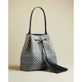 Women Bevley-Masquerade Non-Leather Drawstring Bucket Bag - Navy