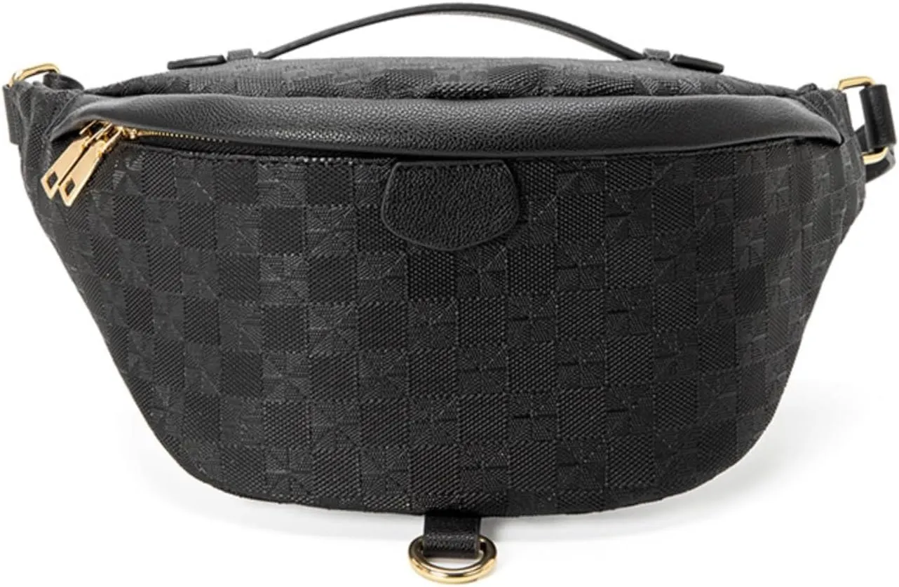 Xehuro Belt Bag for Women Fanny Pack Chest Bag Daypack Bum Bag Checkered Bag Multi Color (Black-2)